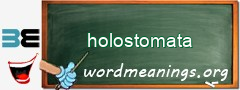 WordMeaning blackboard for holostomata